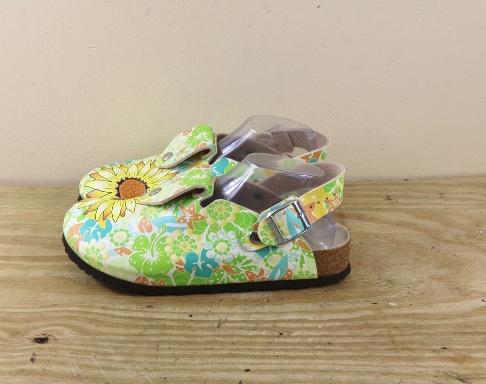 New Birkenstock Birki Boston 40 Floral Sunflower Floral Clogs Mules Sandals